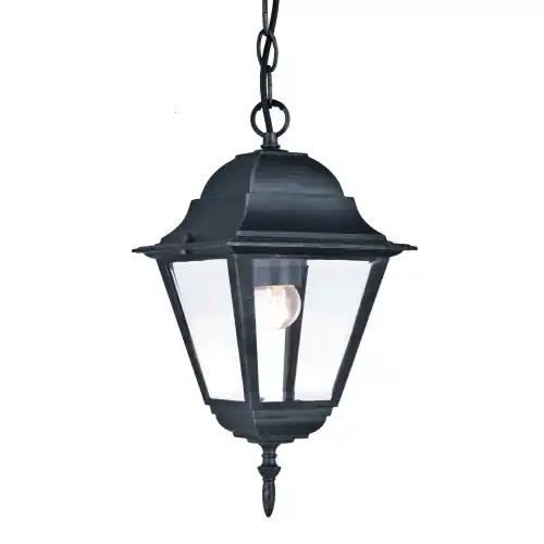 Lanterna New York con catena cm 60 h in alluminio grigio ghisa schermo in vetro per lampade da 60 W giardino esterno Gecertificeerd