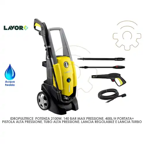 Speciale Aanbieding Lavor Idropulitrice Giant 20 acqua fredda 2100W 140bar con accessori