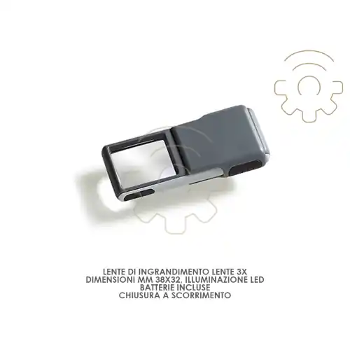 Lente di ingrandimento con luce led 38 x 32 mm lente 3x batterie incluse chiusura a scorrimento Nu Kopen