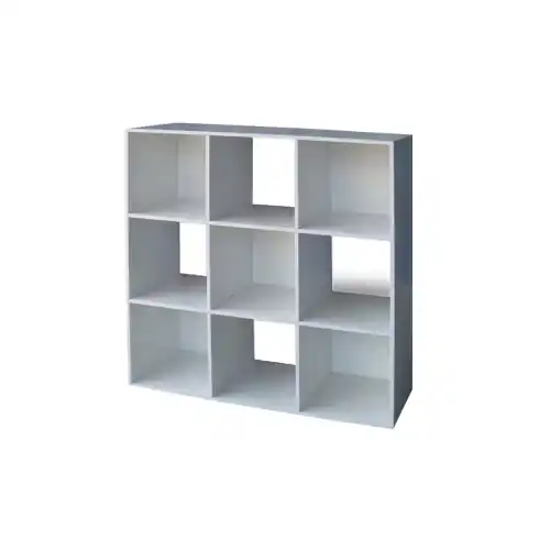 Koop Vandaag Libreria Cubo 9 vani quadri colore bianco cm91x30x91h in melaminico scaffale mobile