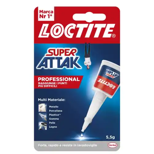loctite tubetto colla super attak 5 gr adesivo liquido per ceramica plastica Gratis Retour