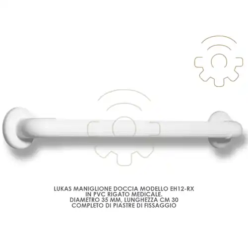 Lukas maniglione doccia EH12-RX cm 30 ø 35 mm in Pvc rigato medicale Finale Uitverkoop