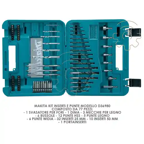 Lage Prijs Makita kit inserti e punte mod D47226 composto da 77 pezzi