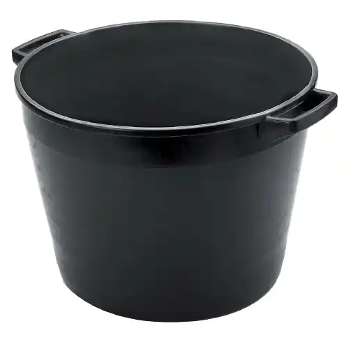 Mastellone tondo in polietilene con manici nero 65 lt Ø cm 55 x 41 h mastello contenitore per mosto uva e uso edilizio Express Levering