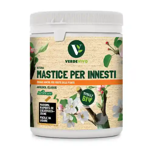Tijdelijk Beschikbaar Mastice per innesti Arbokol 250 gr in barattolo composto da resine sintetiche a filmazione elastica ad azione vitalizzante cicatrizzante antibatterico