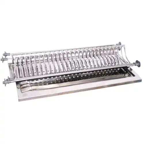 Uitverkoop Mensola colapiatti 86 cm in acciaio inox ad incasso scolapiatti con vaschetta raccogligocce scola bicchieri stoviglie