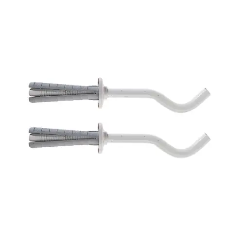 Mensole per radiatori in ghisa 2 pz verniciati bianchi TF 7 lunghezza utile 100 mm Ø 11,8 mm con tassello Ø 16 mm adatto per 2 - 3 colonne Nu Kopen