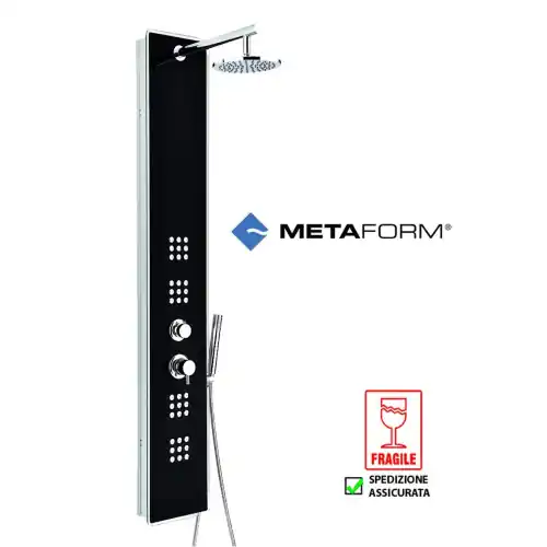 Direct Verzonden Metaform mod crystal nero parete colonna doccia idromassaggio vetro