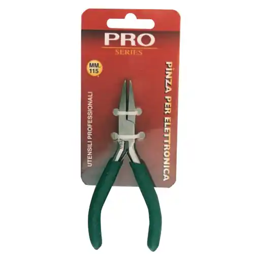 mini pinza per elettricista becchi piatti in acciaio manico antiscivolo mm 115 Populair