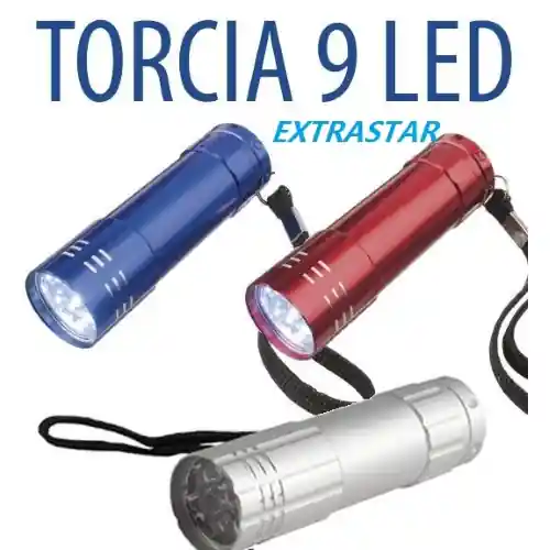 mini torcia portatile a 9 led con pile ministilo AAA luce bianco ghiaccio Op = Op