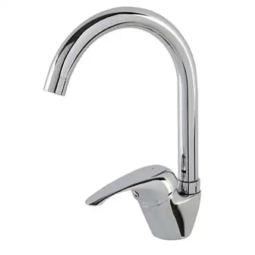 Miscelatore monocomando cromato monoforo per lavello canna alta girevole Speciale Aanbieding