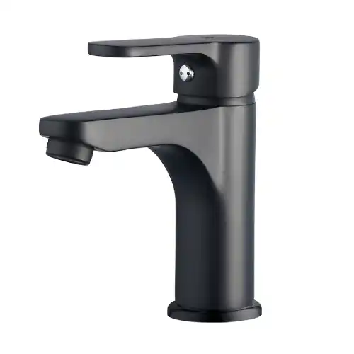 Miscelatore monocomando lavabo serie Paco con cartuccia Ø 35 mm in ottone nero opaco fornito senza piletta rubinetteria lavandino Lage Prijs