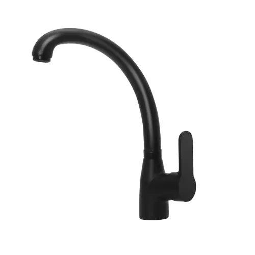 Laatste Versie Miscelatore monocomando lavello bocca alta serie Paco a canna girevole cartuccia Ø 35 mm in ottone nero opaco rubinetteria lavello