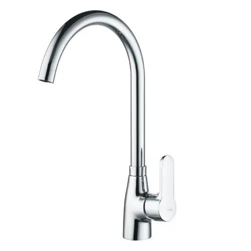 Miscelatore monocomando lavello canna alta serie Paco cartuccia Ø 35 mm in ottone cromato rubinetteria lavello Favoriet
