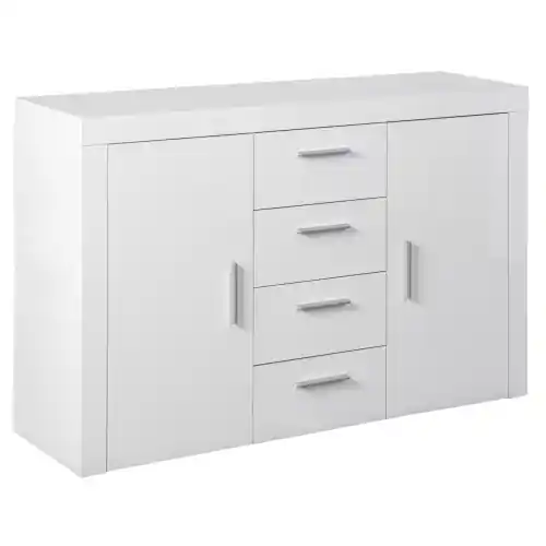 Mobile 2ante 4cassetti cm134x40x86h colore bianco laccato madia mobile Korting