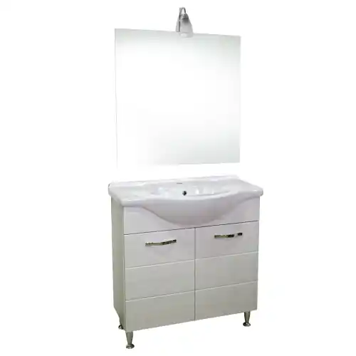 Laatste Versie Mobile bagno Antonella bianco lavabo ceramica base cm82x35x84h specchio 70x80cm