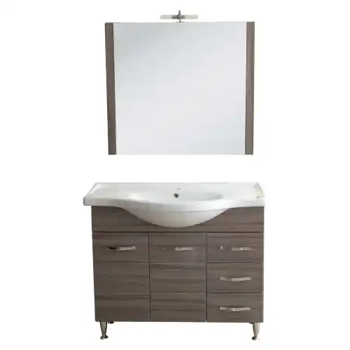 Mobile bagno Antonella palissandro lavabo ceramica base cm100x35x87h specchio 90x80cm Uitverkoop