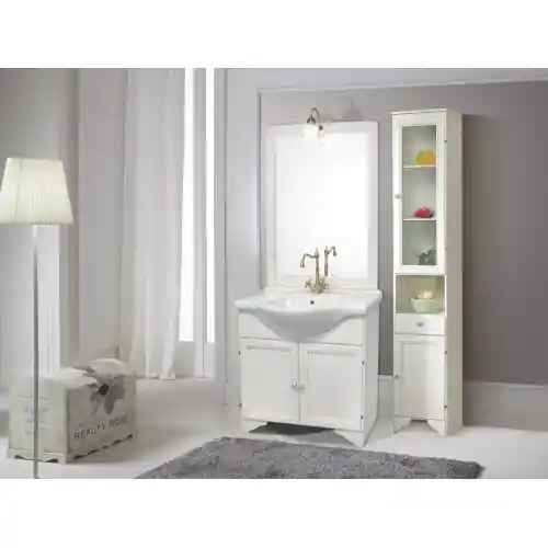 mobile bagno Duchessa 85 cm in legno massello bianco mobili arredo bagni Direct Beschikbaar