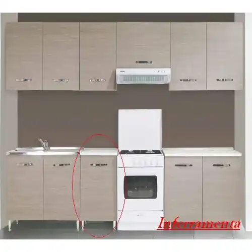 Mobile base kit a 1 anta per cucina componibile finiture olmo Shop Nu