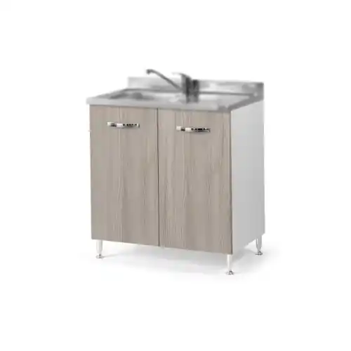 Koop Vandaag Mobile base kit sottolavello 2 ante per cucina componibile finiture olmo colore larice grigio