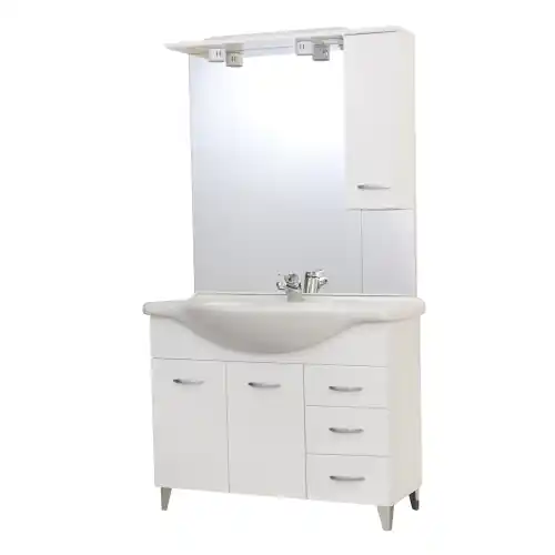 Betrouwbaar mobile Melinda per arredo bagno bianco 105 cm con lavabo e specchio