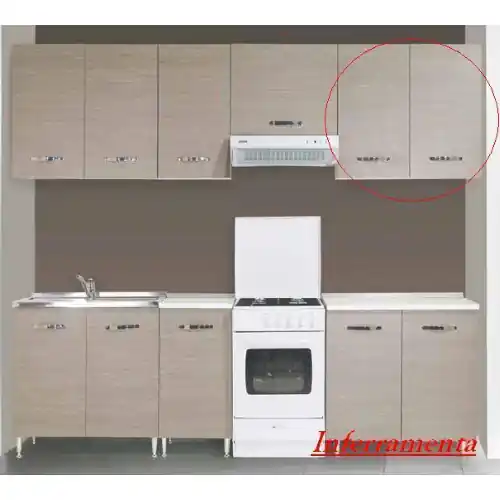 Mobile pensile kit a 2 ante per cucina componibile finiture olmo Op = Op