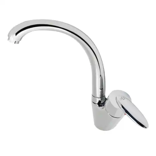 Monocomando lavello monoforo canna alta Como con corpo basso cartuccia fondo alto Ø 40 mm rubinetteria cromo Bestseller