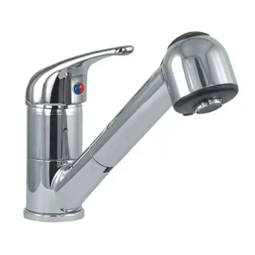 Monocomando lavello monoforo con doccetta estraibile serie Dia-mon con leva corta cartuccia Ø 40 mm cromato Voordeelprijs
