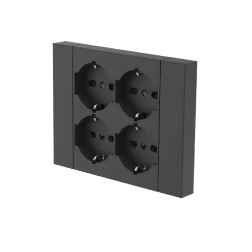 Voordeelprijs Multipresa incasso quadra 4 prese da parete 3 moduli sia muratura che cartongesso bipasso schuko nera cablaggio rapido