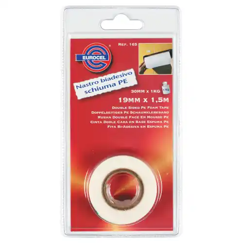 Premium nastro biadesivo adesivo forte ml 1,5x19 mm schiuma PE per mensole vetrine