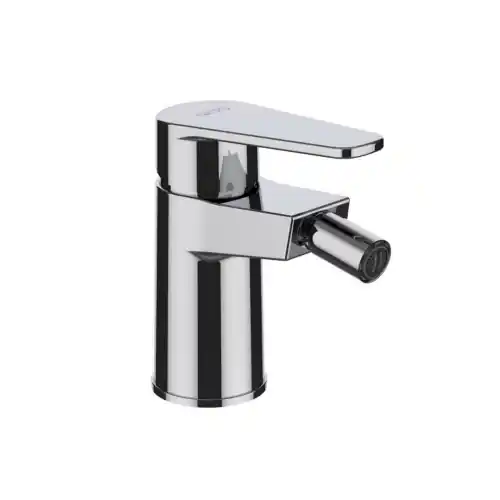 Nymo Smeraldo Miscelatore monocomando per bidet cromato lucido con cartuccia in ceramica e piletta click-clack, rubinetto per il bagno Must-Have