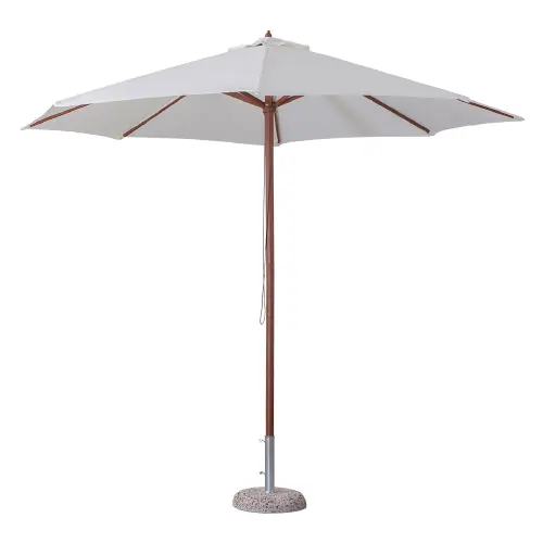 Ombrellone in legno parasole da giardino 3x3 mt ecrù realizzato in un unico pezzo e fornito senza base Laatste Kans