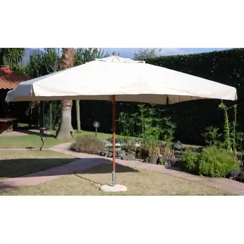 Ombrellone Oasis 3x4 mt ecrù in legno con palo 48 mm telo idrorepellente 240 gr/mq Finale Uitverkoop