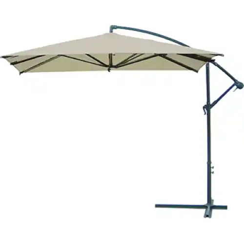 Ombrellone quadro parasole da giardino 3x3 mt decentrato a braccio base di appoggio a croce Speciale Aanbieding