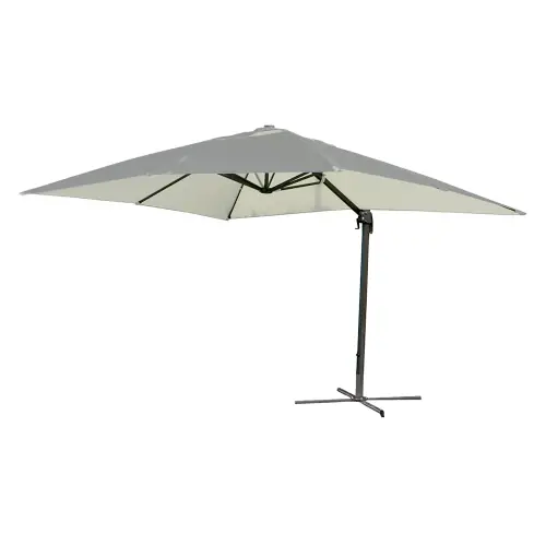 Ombrellone quadro parasole da giardino 3x3 mt decentrato a braccio colore ecru Merkproduct