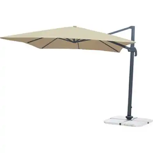 Ombrellone quadro parasole da giardino 3x4 mt decentrato a braccio colore ecru Bestel Nu