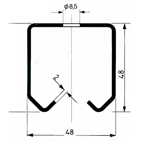 Beperkte Voorraad Omge art 50.030 binario asta da 3 mt acciaio zincato per porte scorrevoli