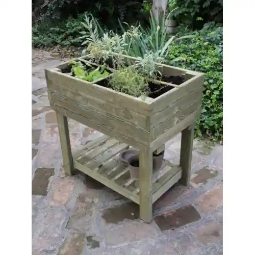 Orto pensile a pavimento in legno impregnato cm 80x50x80 fioriera cassetta per piante e fiori da giardino esterno Must-Have