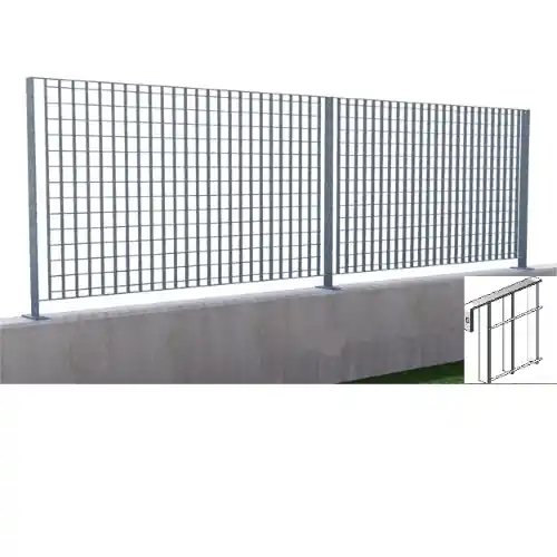 pannello grigliato per recinzione acciaio zincato cm h 120x2 mt sezione 25x2 mm Koopje