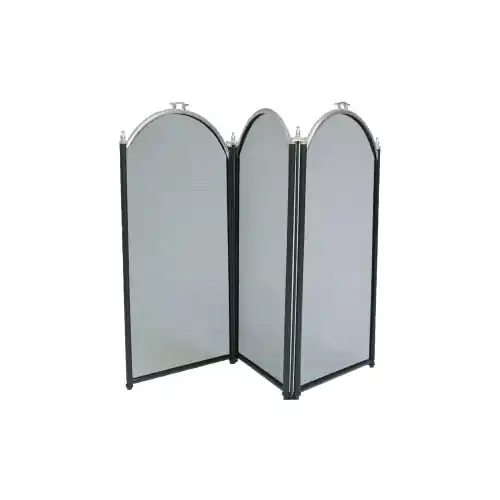 Tijdelijk Beschikbaar Parascintille in tubolare di metallo a 3 ante cm 98x60h protezione per caminetto camino stufa