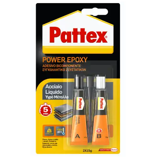 Exclusieve Aanbieding Pattex adesivo bicomponente acciaio liquido 2 tubetti da 15 g ricostruzione stuccatura e saldatura di parti metalliche
