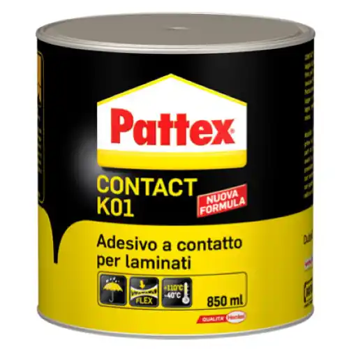 Pattex K01 colla adesivo a contatto 850 ml per incollare laminati compensati lamiere Laatste Kans