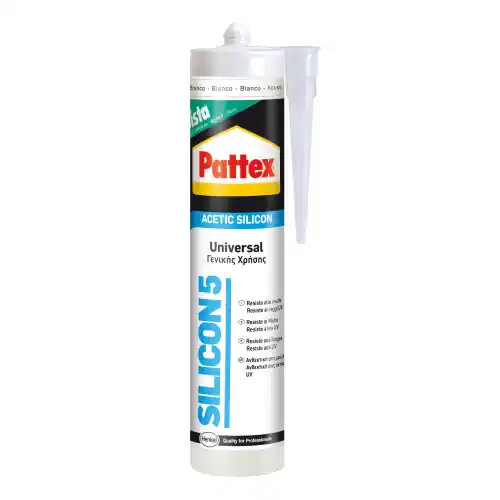 Pattex silicone acetico Silicon5 antimuffa 280 ml vetro ceramica bianco Beperkt Aanbod
