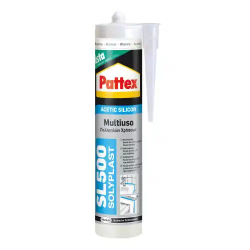 Pattex silicone acetico SL500 grigio 300 ml antimuffa metallo alluminio Hoge Kwaliteit