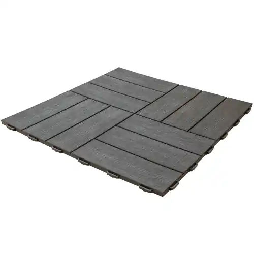 Speciale Aanbieding Pavimento effetto legno in polipropilene cm 56,3x56,3 per giardino piscina campeggi esterno e interno con incastri per giunzione