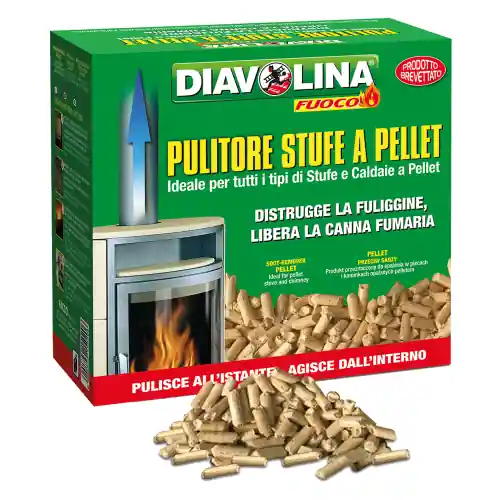 Bestel Nu Pellet pulisci stufa spazzacamino Diavolina sacco da 1,5 kg per la pulizia e la manutenzione di stufe a pellet