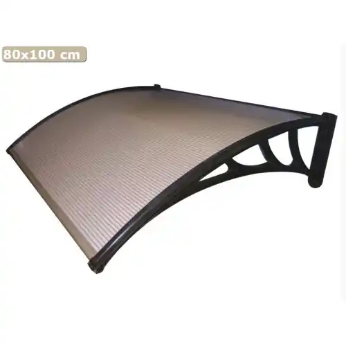 Favoriet Pensilina per esterno cm 80x100 tettoia modulabile per porte e finestre policarbonato alveolare effetto fumé