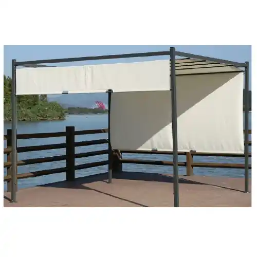 Favoriet Pergola gazebo Itaca struttura in acciaio e top scorrevole bianco in poliestere 3x3x2,3 mt da giardino esterno