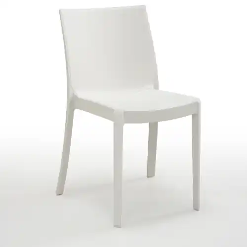 Fabrieksprijs Perla sedia impilabile in polipropilene bianca con piedini antiscivolo cm 47x55x82 h per interno ed esterno