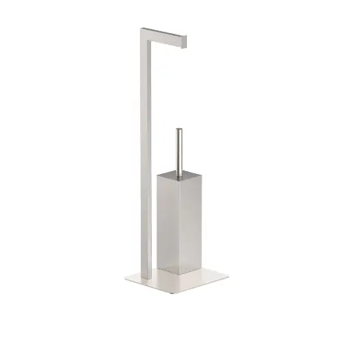 Piantana porta scopino Zeus cm 20 x h. 64 x 18 realizzata in acciaio inox AISI 304 cromo Gecertificeerd